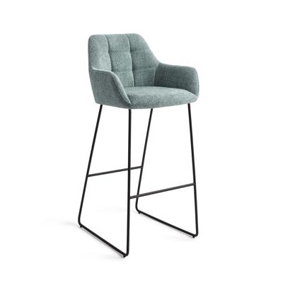 Jesper Home Barkruk 'Noto' Slide Black, kleur Real Teal (zithoogte 75cm)