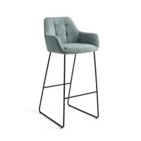 Jesper Home Barkruk 'Noto' Slide Black, kleur Real Teal (zithoogte 75cm) - thumbnail