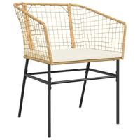 5-delige Tuinset met kussens poly rattan glas bruin - thumbnail