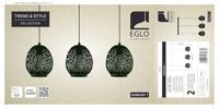 Eglo Zwarte rotan hanglampDembleby 1 3-lichts - 43266 - thumbnail