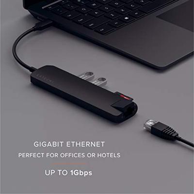 SATECHI USB-C Slank Multipoort Adapter Met Ethernet, 4K HDMI, 60W USB-C PD Opladen, 2 USB-A, SD/Micro Kaartlezers - Voor M2/ M1 Macbook Pro/Air, M2/ M1 iPad Pro/Air, M2 Mac Mini, iMac M1 (Zwart)
