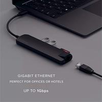 SATECHI USB-C Slank Multipoort Adapter Met Ethernet, 4K HDMI, 60W USB-C PD Opladen, 2 USB-A, SD/Micro Kaartlezers - Voor M2/ M1 Macbook Pro/Air, M2/ M1 iPad Pro/Air, M2 Mac Mini, iMac M1 (Zwart) - thumbnail