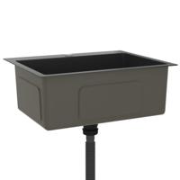 Gootsteen handgemaakt roestvrij staal zwart - thumbnail