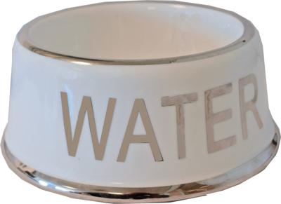 Hondenwaterbak wit/zilver Water 18 cm Eet-en-drinkbakken-hond Gebr. de Boon - Gebr de boon