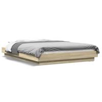 Bedframe bewerkt hout sonoma eikenkleurig 90x190 cm - thumbnail