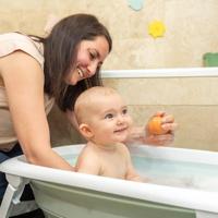 Badabulle Set van 4 badsproeiers - Zacht siliconen badspeelgoed - Open om te wassen - thumbnail