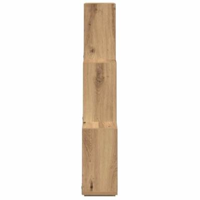 Wandschap kubus 78x15x93 cm bewerkt hout artisanaal eikenkleur
