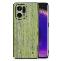 OPPO Find X5 Houten Print Telefoonhoesje Green Wood - thumbnail