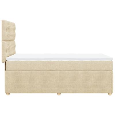Boxspring met matras stof crèmekleurig 80x200 cm