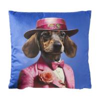 Kussen teckel - multikleur - 45x45 cm - thumbnail