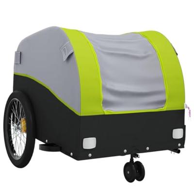 VidaXL Fietstrailer 30 kg ijzer zwart en groen - thumbnail