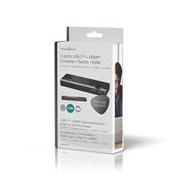 HDMI-Converter | USB-C Female / 2x HDMI Input / 4x USB A Female | 1x HDMI Output | 1-weg | 4K@60Hz | 18 Gbps | ABS | Antraciet - thumbnail