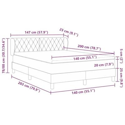 Boxspringbed met matras fluweel donkergrijs 140x200 cm