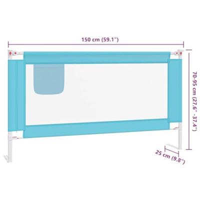 VidaXL Bedhekje peuter 150x25 cm stof blauw