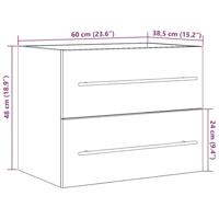 Wastafelmeubel 60x38,5x48 cm spaanplaat oud hout - thumbnail