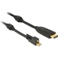 Delock 83732 Kabel mini DisplayPort 1.2 male met schroef > HDMI male 4K Actief zwart 5 m - thumbnail