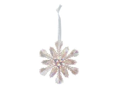 Kersthanger sneeuwvlok kunststof 11 cm roze Kersthanger sneeuwvlok kunststof 11 cm roze