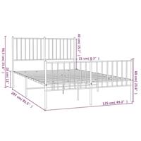 Bedframe met hoofd- en voeteneinde metaal zwart 120x200 cm - thumbnail