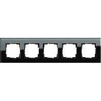 Gira Esprit afdekraam 5-voudig zwartglas