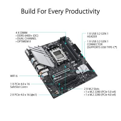 Moederbord Asus AMD AM5 AMD AMD B650 - thumbnail