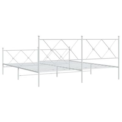 Bedframe met hoofd- en voeteneinde metaal wit 183x213 cm