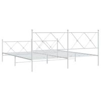 Bedframe met hoofd- en voeteneinde metaal wit 180x200 cm - thumbnail