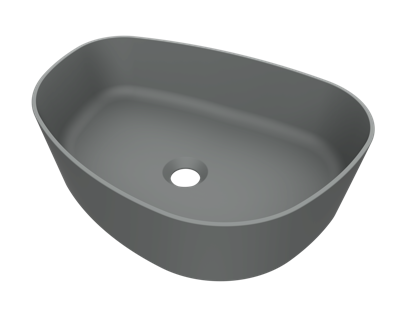 Waskom Arcqua Rocker Cast Marble 50x37 cm Organisch Mat Grijs Arcqua