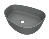 Waskom Arcqua Rocker Cast Marble 50x37 cm Organisch Mat Grijs Arcqua - thumbnail