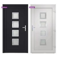 Voordeur 98x190 cm PVC antracietkleurig - thumbnail