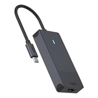 Rapoo UCM-2001 USB-C Adapter 4-in-1 USB Hub Zwart - thumbnail