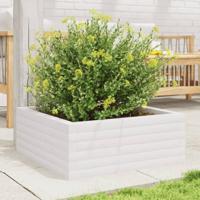 VidaXL Plantenbak 60x60x23 cm massief grenenhout wit - thumbnail