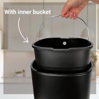 Afvalbak Desq Touch 30 liter RVS zwart - thumbnail