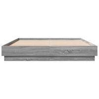 Bedframe bewerkt hout grijs sonoma eikenkleurig 160x200 cm - thumbnail