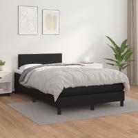 Boxspring met matras kunstleer zwart 120x190 cm - thumbnail