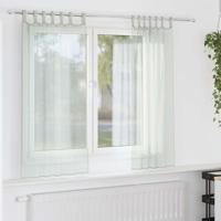 Gordijnen voile met lussen 2 st 140x140 cm lichtgrijs - thumbnail