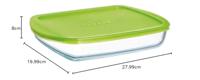 Pyrex Cook and Store Glazen Schaal met Deksel 2.5L Groen/Transparant - thumbnail