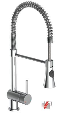 Keukenmengkraan Schutte Cornwall Lage Druk En Draaibare Uitloop Met Spiraalveer Chroom Schütte