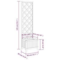 Plantenbak met latwerk massief vurenhout zwart - thumbnail