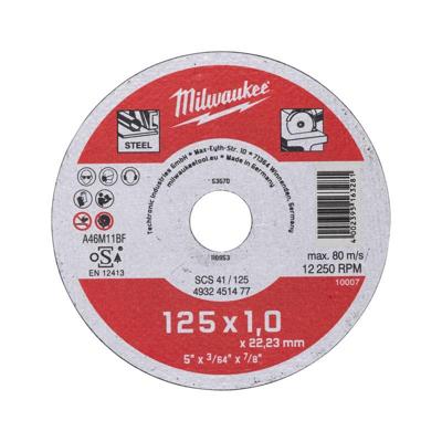 Milwaukee Dunne metaal snijschijf, contractor series SCS 41/125 x 1 x 22 mm opdrachtnemer series - 4932451477
