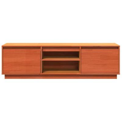 Tv-meubel 140x35x40 cm massief grenenhout wasbruin