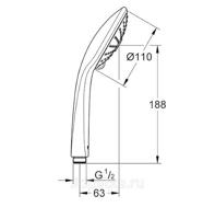GROHE Euphoria handdouche Massage 1/2 chroom/wit 27221001 - thumbnail
