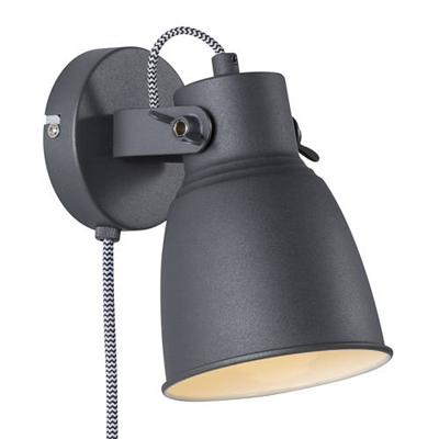 Wandlamp antraciet met schakelaar en E27 fitting - Nordlux Adrian leeslamp