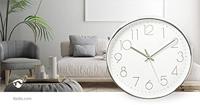 Ronde wandklok | Diameter 30 cm | Wit & zilver - thumbnail