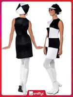 60&apos;s partygirl zwart/wit - thumbnail