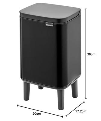 Brabantia Bo hi afvalemmer 4 liter met kunststof binnenemmer matt black