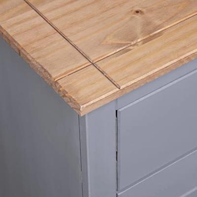 VidaXL Dressoir panama range 135x40x80 cm massief grenenhout grijs VidaXL Dressoir panama range 135x40x80 cm massief grenenhout grijs