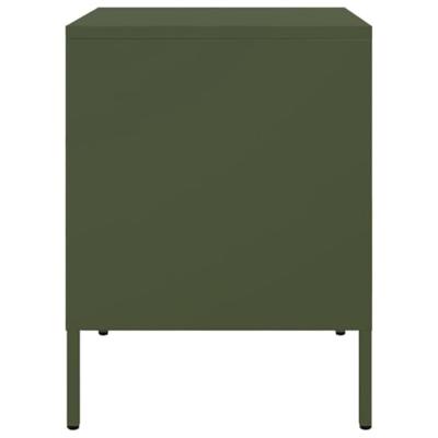 Nachtkastjes 2 st 36x39x50,5 cm staal olijfgroen