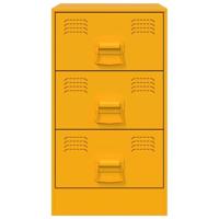 Nachtkastje 34,5x39x62 cm staal mosterdgeel - thumbnail