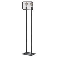vloerlamp Weave 20/20/160cm, Zwart, 2 lichts staande lamp geschikt voor E27 LED lichtbron, met voetschakelaar, geschikt voor woonkamer, slaapkamer en thuiskantoor - thumbnail