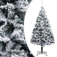 Kunstkerstboom met sneeuwvlokken 300 cm PVC groen - thumbnail